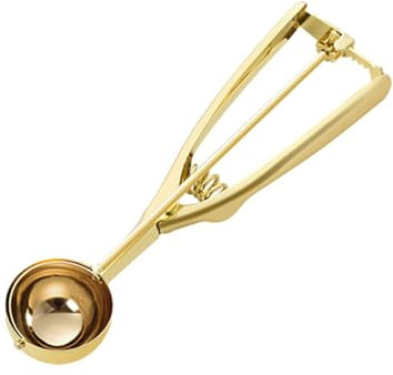 kesurpae Realizzato con paletta per gelato in acciaio inossidabile, cucchiaio per gelato multifunzionale robusto e durevole in acciaio inossidabile, Oro, M