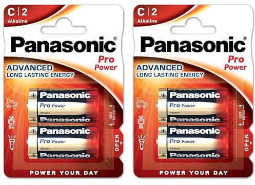 PANASONIC Confezione da 2 blister da 2 batterie Pro Power Gold LR14/C, 1,5 V