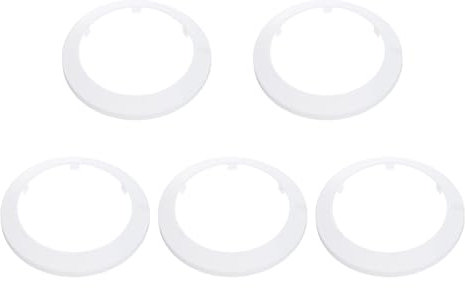 QUARKZMAN 5 Stück Rohrabdeckung Dekor 4,4 Zoll/111,5 mm Flansch Rohrabdeckung Dekor PP Kunststoff Sanitär Abdeckplatten Wasserablaufrohr Leitung Wandflansch, weiß