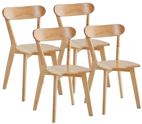 paonne Solid Wood Dining Chairs Set of 4 Louis Wood Kitchen Chairs with Solid Wood Frame and Legs (4)