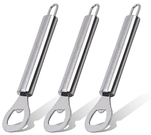 OWLMATE 3 Stück Flaschenöffner Edelstahl Barkeeper Bottle Opener Bieröffner Kapselheber mit Tragbare Lochdesign für Männer Neujahrs Camping