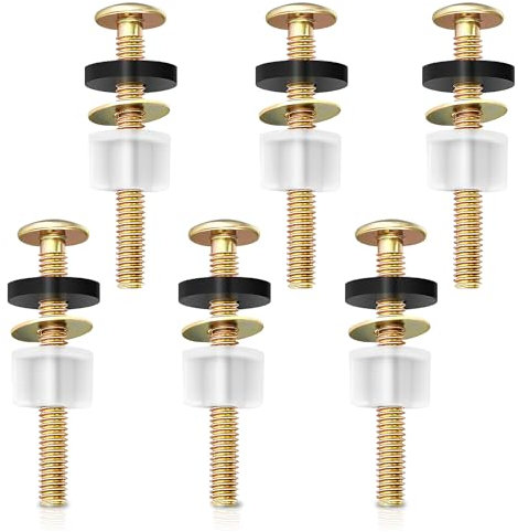 6PCS WC Sitz Befestigung, Robuste Schrauben für Toilettensitz Toilettendeckel Befestigung Universal WC Sitz Scharniere Ersatzteile mit Kunststoffmuttern und Metallscheiben