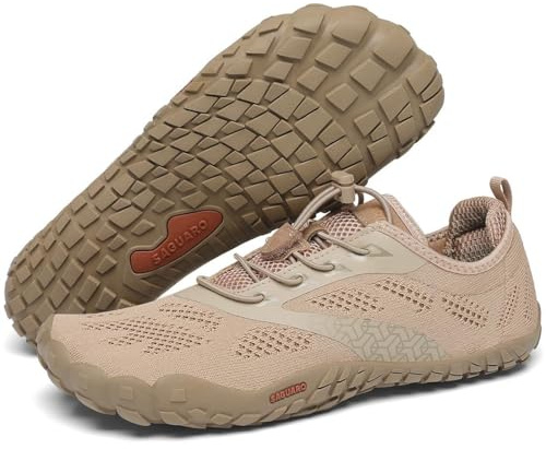 SAGUARO Barfußschuhe Herren Damen Barfussschuhe Ultraleicht Bequem Barefoot Shoes rutschfest Atmungsaktiv mit Breiter Zehenbox für Training Fitness, Sepia Braun, 39 EU