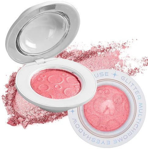 VIOLA HOUSE Glittler Eyeshadow, Palette di ombretti glitterati, ombretto metallizzato multicromatico, senza crudeltà, vegan (Rosa, 3g)