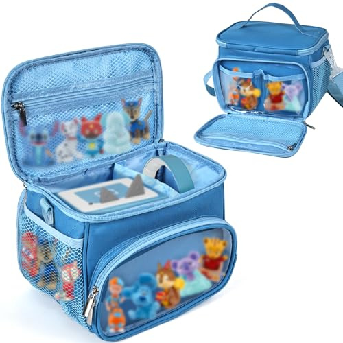 Kowenlic Carrying Case Compatible with Toniebox Starter Set, Carry Bag Compatible with Tonie Figures, Storage Case for Little Tikes Story Dream Machine Starter for Storybook (Purple)