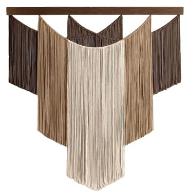 champracer Arazzo da parete grande macramè, fatto a mano, 100 x 80 cm, decorazione da parete, per decorazione bohémien, per appartamenti, camera da letto, soggiorno, galleria (marrone)