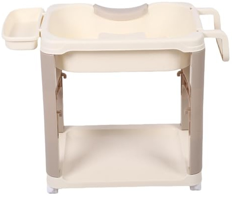 Cuifati Bassin de Lavage des Cheveux, Le Bassin de Shampooing Réutilisable Confortable s'étend, élimine la Flexion avec des Roues Universelles pour Un Usage Domestique (Brown)
