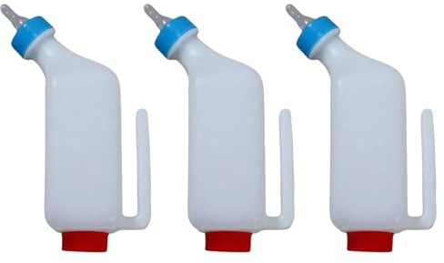 3 Packs Biberon d'agneau & Chèvre 1L - Seau à Lait en Bouteille pour Allaitement d'Agneaux & Bébé Chèvre - Système de Boisson Suspendue - Biberon Chevreaux 1000ML (3 Pieces - 1L)