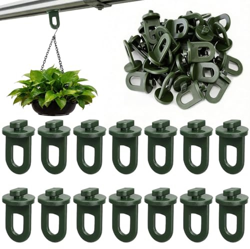 100 Clips para Invernadero de Plástico Alta Capacidad de Carga, Soportes para Plantas con Ojales Clips para Colgar Accesorios Invernadero para Jardín Plantas Colgantes