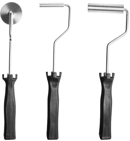 Juego de 3 rodillos de laminación de fibra de vidrio, rodillo de laminación de aleación de aluminio, accesorios para rodillos de resina epoxi, rodillo de laminación de fibra de vidrio, para acero de