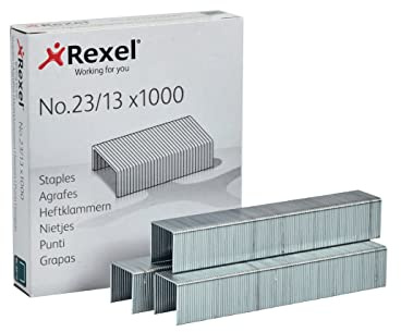 Rexel No.23/13 mm Heavy Duty Staples, For Stapling up to 90 Sheets, Use with Heavy Duty Staplers, Box of 1000, 2101053, 90 Count (Pack of 1)