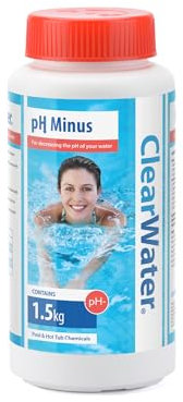 Clearwater pH Minus Decreaser – 1.5 kg Granules for Hot Tub, Spa & Swimming Pool Water Treatment, Lowers pH & Improves Water Balance