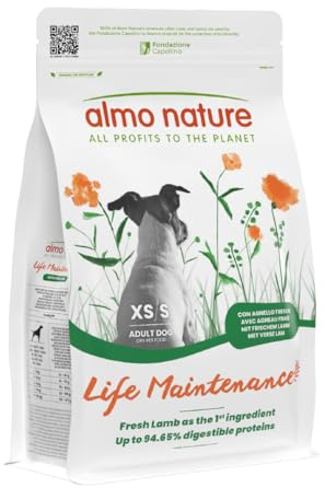 Almo Nature Life Maintenance Pienso Seco para Perro XS-S con Cordero 2 kg – Alimento Completo para Perros Adultos de Raza Pequeña y Muy Pequeña