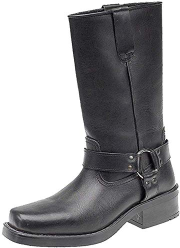 Gringos Mens Western and Cult Fashion HIGH Harley - Black Leather, Mens UK 11 / EU 45