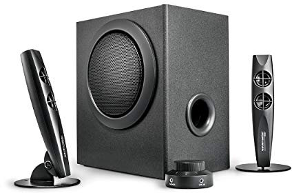 Wavemaster STAX 2.1 Lautsprecher System (46 Watt) Aktiv-Boxen für TV/Tablet/Smartphone/PC schwarz (66201)