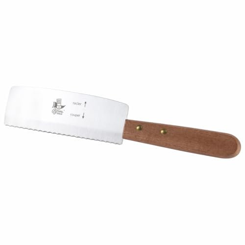 Louis Tellier Bron Coucke car01 – Coltello per raclette Acciaio Inossidabile Metallo e Legno 24,5 x 1,5 x 4,5 cm