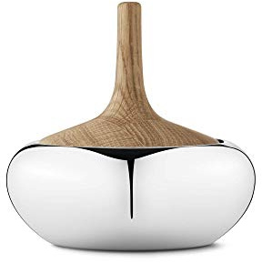 Georg Jensen - Henning-Koppel-Bonbonniere in Zwiebelform, hochglanzpolierter Edelstahl und Eichenholz, klein