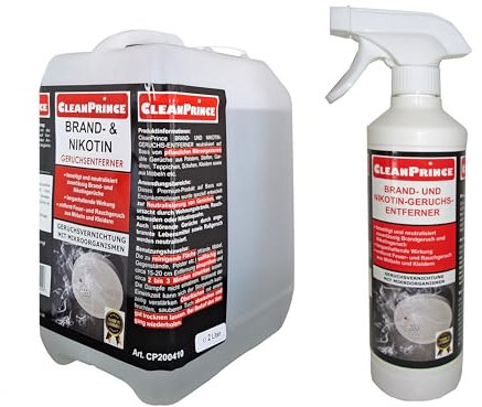 2,5 Liter bzw. 2.500 ml Brand- und Nikotingeruchs-Entferner, Brandgeruch, Entferner, Neutralisierer, Nikotingeruch, Rauchgeruch