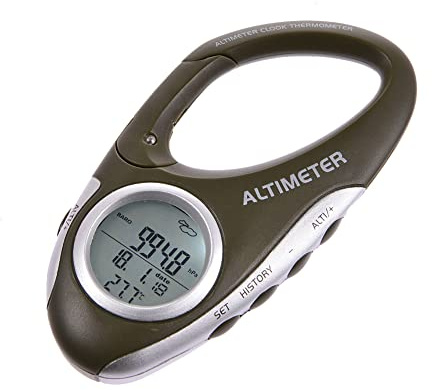 HEYCE Altimètre pour la randonnée, Altimètre électrique avec prévisions météo, Accessoires Randonnée Mousqueton Altimètre pour Escarpes Bluffs Montagnes Adultes