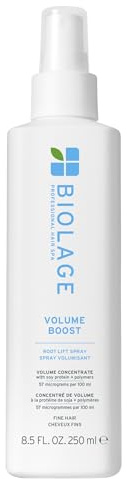 Biolage Volume Boost Volumizing Spray - Adds Bounce, Movement & Fullness, Root Lift Spray for Fine Hair, Soy Protein & Polymers, Paraben-Free & Vegan, 8.4 Fl Oz