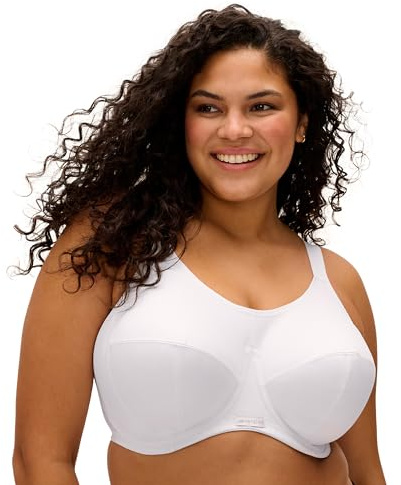 Elomi 8041 Energise U/W Full Cup Supportive Multiway J Hook Reggiseno Sportivo, Bianco, 5D