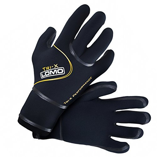 Guantes de triatlón y natación, color negro, tamaño Medium