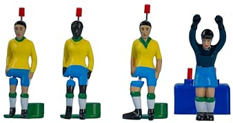 TIPP-KICK Spieler WM Classics Weltmeister Brasilien 1970 Tischfußball-Set - Handbemalte Fußball-Figuren inkl. Torwart, passend für Fußball-Spiel, Geschenkidee für Fans