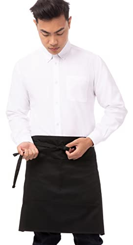 Chef Works Unisex Half Bistro Server Apron, Black, One Size
