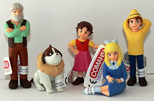 Comansi Spielset Heidi - 5 Figuren Heidi Großvater Peter Clara Josef ca. 5,5-9,0 cm