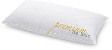 HANSKRUCHEN® Premium de Luxe Daunenkissen 40x80 cm - Made in Germany Daunen Kopfkissen aus 100% Baumwolle - 3 Kammer Daunenkissen für Allergiker [1er Pack]