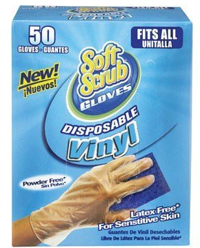 Soft Scrub Vinyl Disposable Gloves One Size Fits All Clear 50 pk
