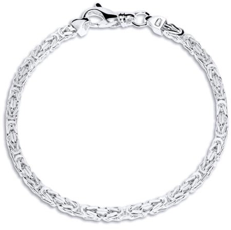 JEWLIX Königsarmband 925 Sterling Silber - Silberarmband 3.5mm -21cm KA0035
