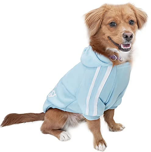 Eastlion Felpa Cane Vestiti Cappotto Caldo Felpe con Cappuccio Maglione per Cucciolo di Cane Piccolo in Cotone Costumi Abbigliamento per Animali Domestici,Azzurro S