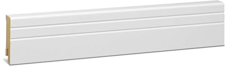 KGM Sockelleiste Neo - Weiß folierte MDF Fußbodenleiste - Maße: 2400 x 16 x 58 mm