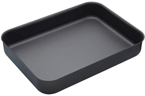 MasterClass Hojalata Anodizada Dura, Bandeja de Asar de Aluminio Antiadherente, Recubierta de Teflón, 37 x 26,5 cm, Negro