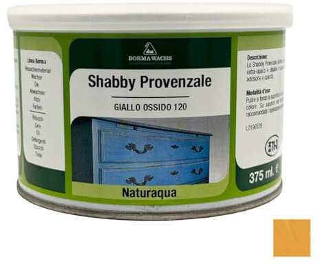 Shabby Chic Mobili Color gesso satinati Lacca Stile Country Aspetto Vintage 375ml Squallido - Ossido Giallo - 120