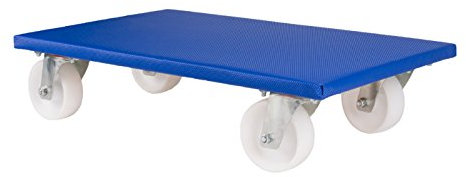 Möbelroller 350 x 590 mm, 4-fach Verschraubung der 360° Lenkrollen, belastbar bis 500 kg, Antirutschbelag, 2 Stück