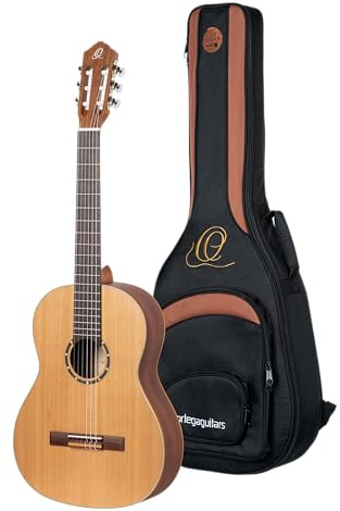 Ortega Guitars konsertgitarr full storlek – vänsterhänt – familjeserien – inklusive Gigbag – mahogny/cedertäcke (R122L)