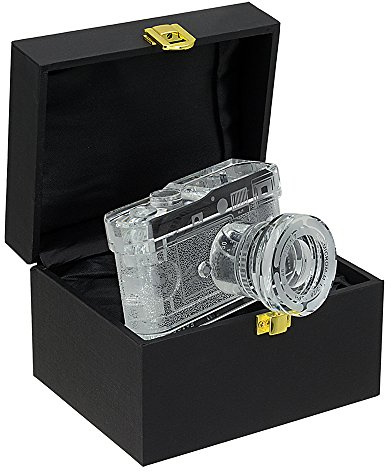 Fotodiox Crystal Rangefinder Camera Display Model - 2/3 of Real Life Size Replica of Leica M9 Camera w/Summicron 28mm f/2 Lens; Paperweight, Book Shelf, Bookends, Paper Weight