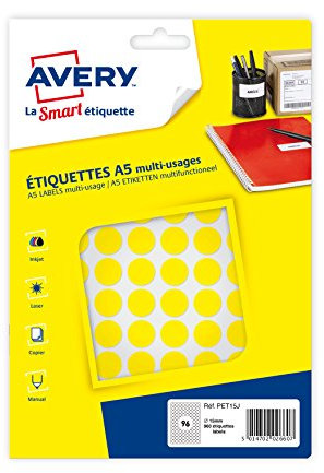 Avery – Packung mit 960 gelben Klebepunkten, Durchmesser 15 mm