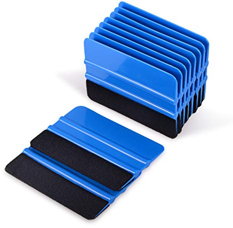 EHDIS 10 Piezas Espátula Vinilo con Fieltro para Rotulación, Herramienta para Colocar Vinilo, Azul