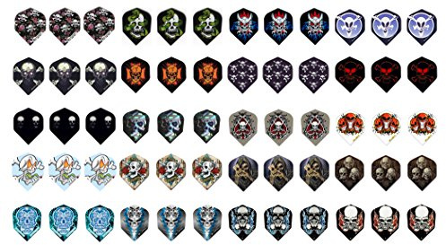 Poly Met 5 Sets (15 Pieces) of Skulls Standard Wide Size Dart Flights - Assorted Designs