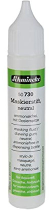 Schmincke - Maskierstift neutral, 25 ml, 50 730 005, Dosierstift, farblose Maskierflüssigkeit zum Abdecken von Bildstellen auf Aquarellpapier, glattem Zeichenkarton, ammoniakfrei