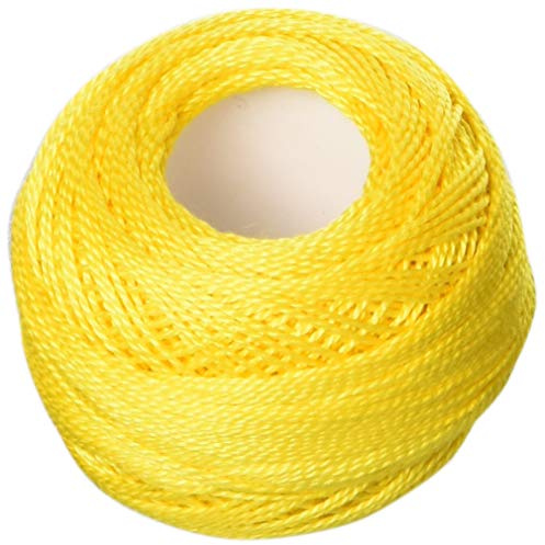 DMC Pearl Cotton Ball Size 8 87yd, Dark Lemon