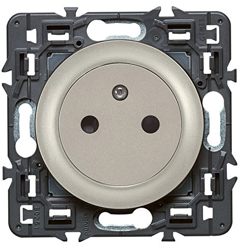 LEGRAND - Prise Electrique Murale avec Terre Céliane Surface - Prise Affleurante avec Socle Rétractable - Fabriqué En France - Titane