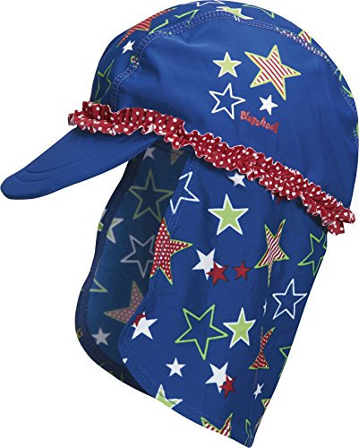 Playshoes Mädchen UV-Schutz Sterne Mütze, Blau (original 900), Small (Herstellergröße: 49cm)