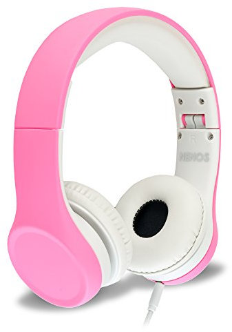Auriculares para niños con volumen limitado y cable extraíble, para niños y niñas, rosa