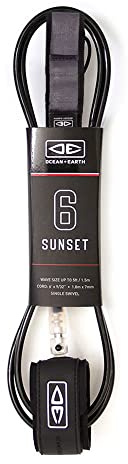 Ocean and Earth Sunset Moulded Surf Leash 7 feet Black