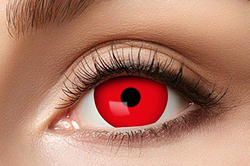 Zoelibat Eyecatcher 84092841.e04 - Farbige Sclera Kontaktlinsen, 1 Paar, für 6 Monate, Rot, Karneval, Fasching, Halloween