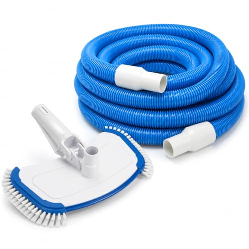 Keeper Kit avancé de nettoyage de piscines, nettoyeur manuel avec tuyau de 38 mm de diamètre, tuyau autoflottant de 10 m, compatible avec skimmer et systèmes de filtration pour piscines